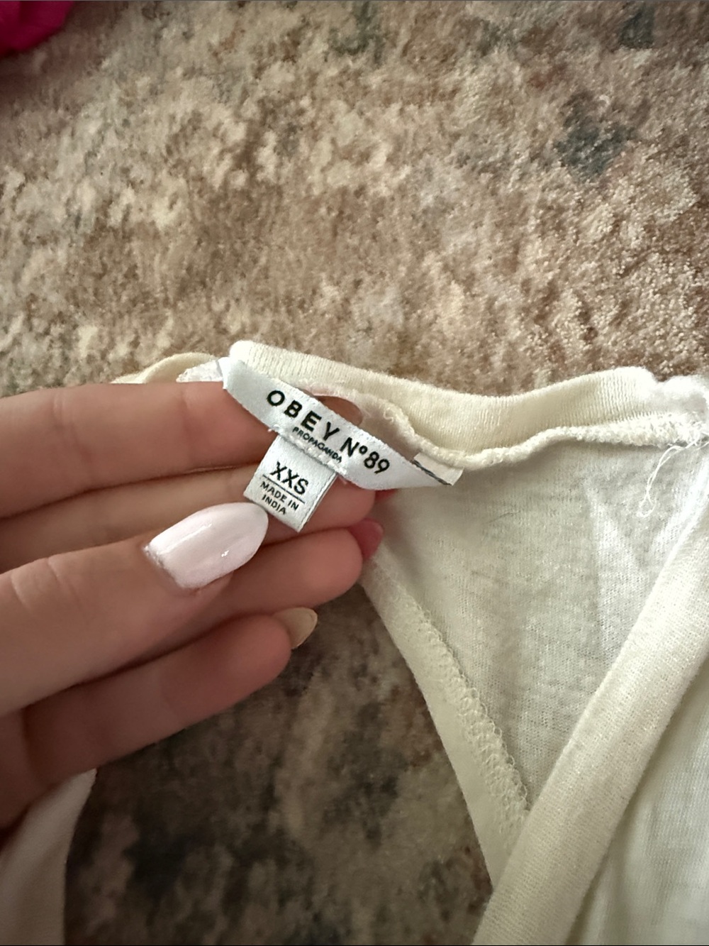Obey Cream Ribbed Tank Top - Picture 2 of 3